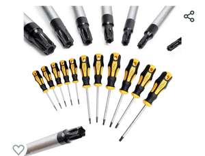 CCLIFE Juego Destornilladores Torx profesionales T6-T40, 11piezas Con Agujero