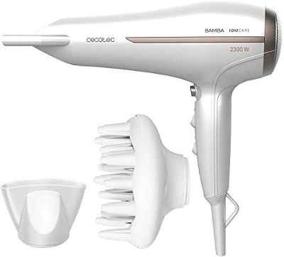 Cecotec Bamba IoniCare 5200 Aura - Secador de pelo Iónico (2300 W de potencia, con ion real y gran caudal, Función aire frío, 2 velocidades y 3 temperaturas) (03300061)