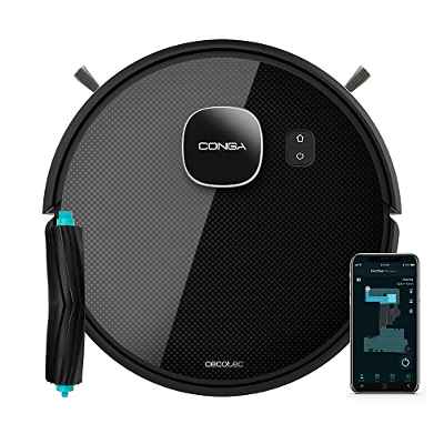 Cecotec Robot Aspirador y Friegasuelos Conga Eternal Pet Vital. 110 min de Autonomía, Potencia 3000 Pa, Aspiración Máxima de 2500 Pa, 3 Niveles, Cepillo de Silicona, 10 Modos, App