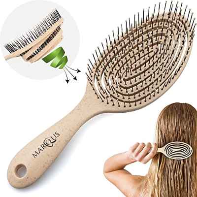 Cepillo Pelo Antitirones niña y adultos - Cepillo desenredante de fibra natural - exclusivas cerdas de flexión ultra suaves y con cuerpo - Se desliza con facilidad, 1 pieza - 1 pieza - Color Blush