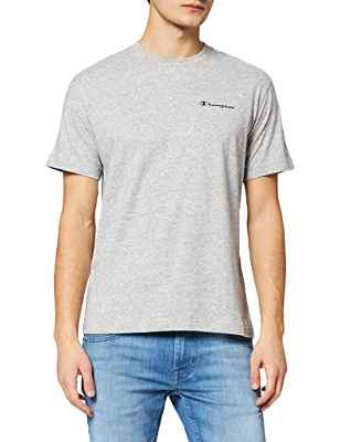Champion Color Block Camiseta, Gris Multicolor, S para Hombre