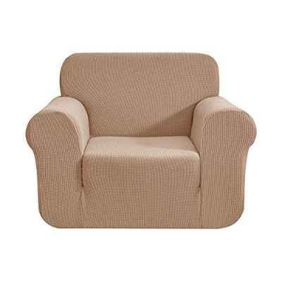 CHUN YI 1 Pieza Funda de Sofá Elástica para 1 Plaza, Protector Antideslizante Ajustable, Funda de Sillón de Tejido Jacquard de Poliéster y Spandex (1 Plaza, Camello)