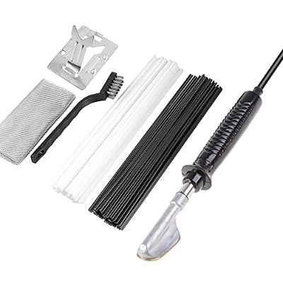 CJBIN Soldador Plastico, Soldadura de Plástico Kit con Electrodos, Gasas, Soporte de Soldador Caliente, Cepillo de Alambre, Soldadora de Plastico para Panel de Instrumentos, Reparación de Parachoques