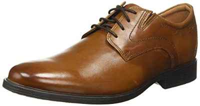 Clarks Whiddon Plain, Oxford Plano Hombre, Marrón (Dark Tan), 43 EU