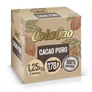 Cola Cao Adultos, ColaCao Puro 100%: Cacao Natural y Sin Aditivos - 1,25kg's / 11,22€ con compra recurrente