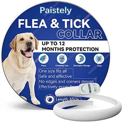 Collar Antiparasitario Perros, Seguro y Eficaz Collar Antipulgas Perros Hecho de Aceites Esenciales 100%, Collares Antipulgas para Perros de 12 Meses de Eficacia para Perros de Todos Los Tamaños
