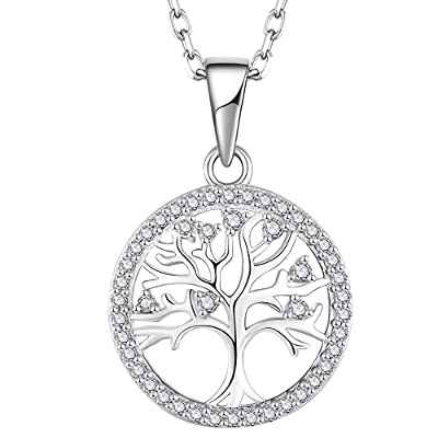 Collar para mujer plata con Árbol de la Vida - Colgante de plata con circonitas - Colgante árbol de la vida de plata - regalo para mamá, mujer, abuela,