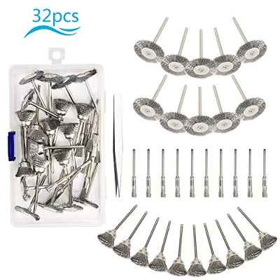 Conjunto de cepillo de alambre de acero,KATOOM，30pcs,Cepillo de Alambre Juego de Acero para pulido y amolado,Juego de Cepillos de Alambre de Acero.