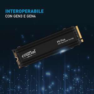 Crucial P5 Plus 2TB. NMVe M2 con disipador de calor incluido. PS5. Desde Amazon.