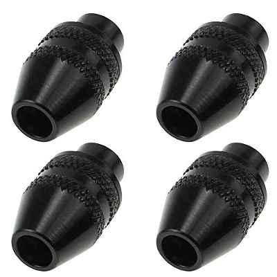 CYUaoao 4 Piezas Portabrocas Universal Sin Llave de Cierre Rápido 0.4-3.2mm Metal Puro Mandril Portabrocas Taladro de Tres Mordazas Multiherramienta - Negro