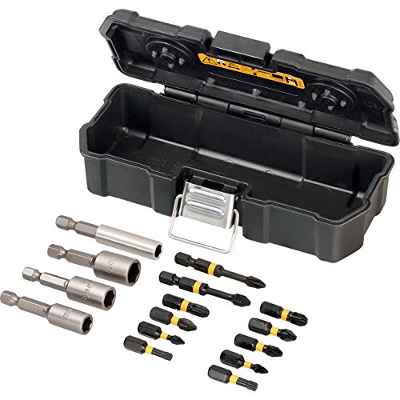 DeWalt DT7919T-QZ - Juego de 15 piezas de impacto en caja magnética"MagBox": puntas IMPACT TORSION 25mm Ph1, Ph2, Ph3, Pz1, Pz2 x 2, Pz3, 50mm T20, T25, portapuntas magn, llaves de vaso, Arándano
