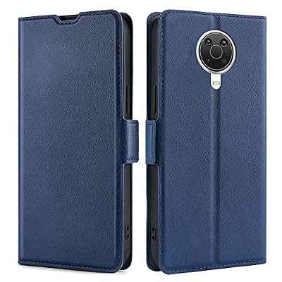 DOINK Funda Delgado y Ligero para Nokia G10 / G20, Flip/Folio Carcasa, Premium Cuero Carcasa con Tarjetas Ranura, Plegable - Azul