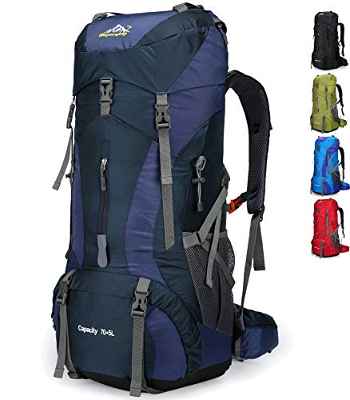 Doshwin Mochila Grande Camping Trekking Senderismo Viaje para Mujer Hombre / 70L (Azul Oscuro)