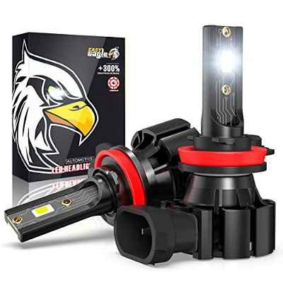 EASY EAGLE H11 LED Bombillas para Coches, H8 H9 Antiniebla Lámparas 60W 12000LM, Kit de Reemplazo Halógena/Xenón 6000K Blanco