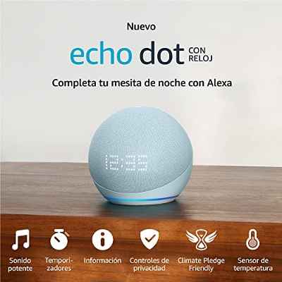 Echo Dot (5.ª generación, modelo de 2022) con reloj | Altavoz intelige