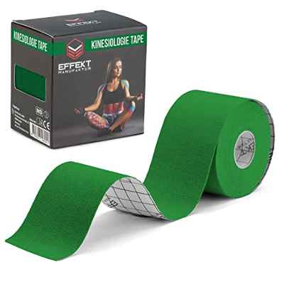 Effekt Manufaktur Cinta Kinesiológica Impermeable (5 m x 5 cm), 1 Rollo - Cinta Elástica para Soporte Muscular y Recuperación de Lesiones, Cinta Médica, Cinta Cinética (Azul Oscuro)