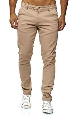 Elara Pantalón Chino Hombre Regular Slim Fit Elástico Chunkyrayan Beige MEL009-Beige-30/34