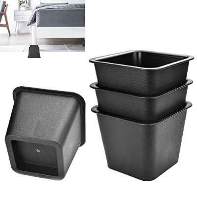 EMAGEREN 4 pcs Elevadores para Camas de 3 Pulgadas Patas de Elefante para Camas Alzas para Patas de Cama Elevador Patas Cama Elevadores de Muebles de Pastico con Carga Grande para Sofá Silla y Litera