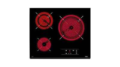 Encimera - Teka TT 6320 Vitrocerámica, 3 zonas de cocción, 5600 W, Marco inox