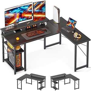 Escritorio esquina son soporte monitor