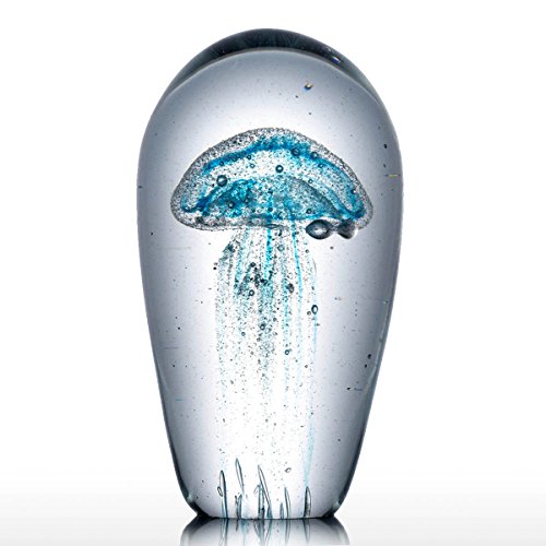 Escultura de cristal moderna, con diseño de medusa 