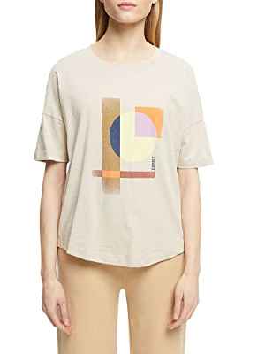 Esprit 013ee1k326 Camiseta, 260 Pardo Claro, L para Mujer