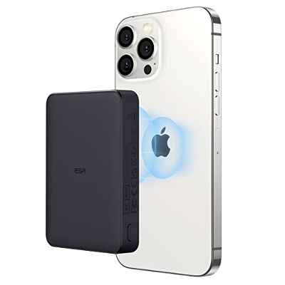 ESR HaloLock Batería MagSafe con Cable USB-C, Batería Inalámbrica de 10000 mAh Compatible con iPhone 14/14 Plus/14 Pro/14 Pro MAX y Serie iPhone 13/12, Negro