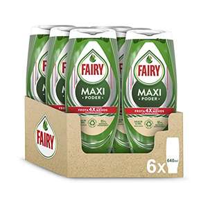Fairy MaxPower Líquido Lavavajillas 6x640ml, Limpieza Fácil Y Sin Esfuerzo Incluso En Las Ollas Y Sartenes Más Grasientas