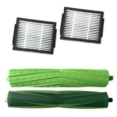 Filtro de robot, cepillos de rodillo para iRobot Roomba I Series iRobot i7 E5 E6, 2 x Filters + 2 x Roller Brushes
