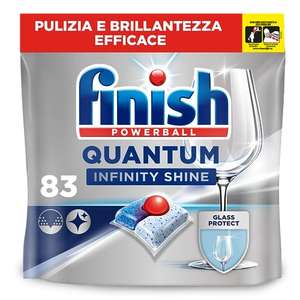 Finish Powerball Quantum Infinity Shine, pastillas para el lavavajillas con protección del cristal, 83 pastillas