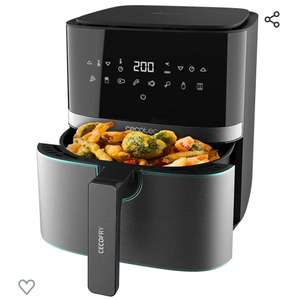 Freidora sin Aceite de 5,5 L de Aire Caliente Cecofry Full InoxBlack 5500 Pro. 1700 W, Dietética y Digital, Panel Táctil, Acero Inox