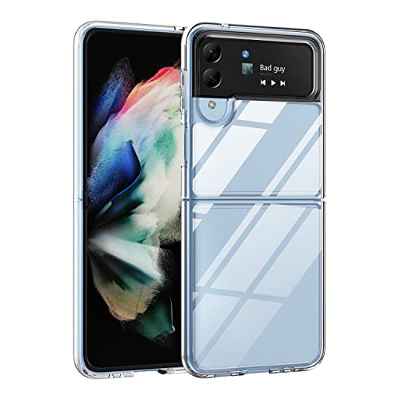 FTRONGRT Compatibles para Samsung Galaxy Z Flip 4 Funda, TPU Suave + PC Duro, Anti-Arañazos, Funda Protectora Transparente para Samsung Galaxy Z Flip 4.(Transparente)