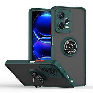 Funda Compatible con Xiaomi Poco X5 Pro 5G, Carcasa con Soporte de Anill, TPU + PC Anti-Raspaduras y Antigolpes - Verde Oscuro