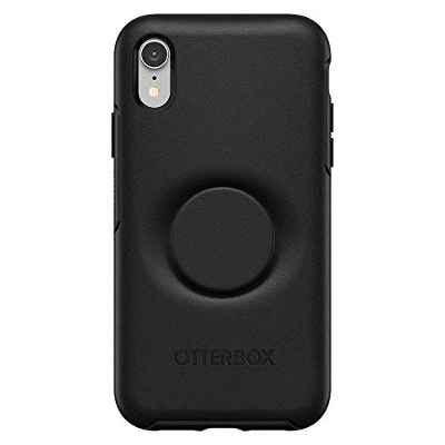Funda para iPhone XR OtterBox Otter+Pop , resistente a golpes y caídas,Protectora con PopSockets PopGrip,Testada 3x con los estándares Militares anticaídas, Negro
