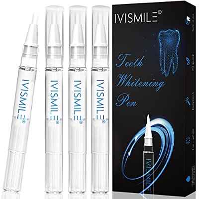 Gel Blanqueador de Dientes, Blanqueamiento Dientes Gel Blanqueador Dental Profesional con 12%PAP, Teeth Whitening Pen 4PCS, Blanqueamiento Dental de Acción Rápida Lápiz Blanqueador de Dientes Indoloro