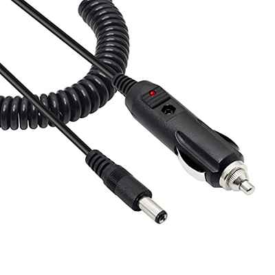 GELRHONR 12V 3A Encendedor de Cigarrillos Plug,DC 5521 Cable de Encendedor de Cigarrillos Fuente de alimentación Adaptador DC 5.5 mm x 2.1 mm para coche DVR-Negro