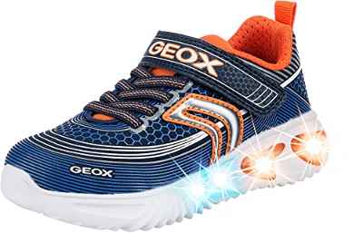 Geox J Assister Boy, Zapatillas, Navy/Orange, 28 EU