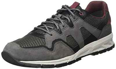 Geox U Delray, Zapatillas Hombre, Gris/Negro, 43 EU