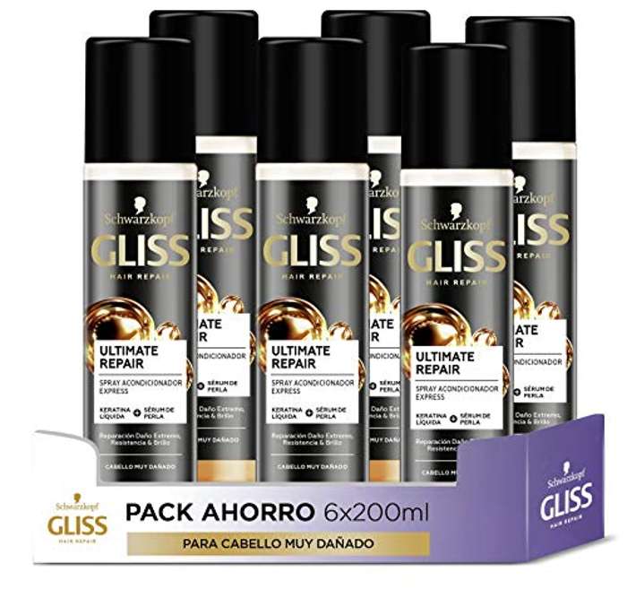 Gliss 6x Acondicionador Bifásico Sin Aclarado para pelo muy dañado