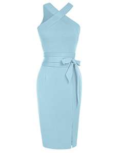 GRACE KARIN Mujer Vestido Halter Sin Mangas Cintura Definida