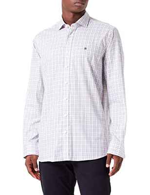 Hackett London Classic Tattersal Chk Camiseta, marrón/Amarillo, L para Hombre