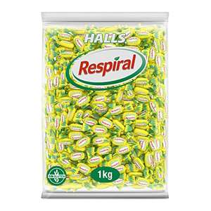 Halls Respiral - Caramelos Duros Sabor Limón y Mentol, Bolsa de 1 Kg - Marca Respiral