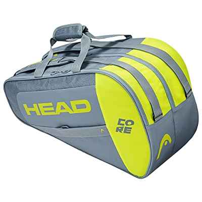Head Core Combi Bolsa Tenis, Unisex-Adult, Gris/Amarillo, Largo-6 Palas de Padel
