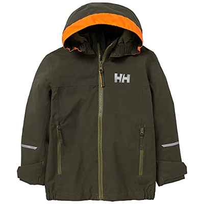 Helly Hansen K Shelter 2.0 - Chaqueta para niños de 8 años, color verde utilitario