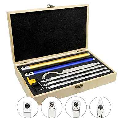 Herramientas de Torneado de Madera, FUNDMBD Cincel de Torno Para Trabajar la Madera, Mango de ajuste de acero inoxidable, 4pcs Reemplazables hoja de carburo de tungsteno, aficionados al bricolaje