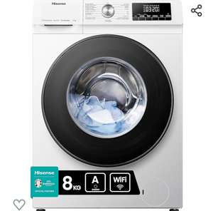 Hisense WFQA8014EVJMW - Lavadora con Vapor, Conectividad Wifi, Carga Frontal 8 Kg Lavado, 1400 rpm, Motor Eficiente Inverter