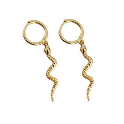 Holibanna Aretes de Serpiente Pendientes de Aleación de Estilo Punk Pendientes de Joyería Animal para Mujeres Hombres Damas (Dorado)