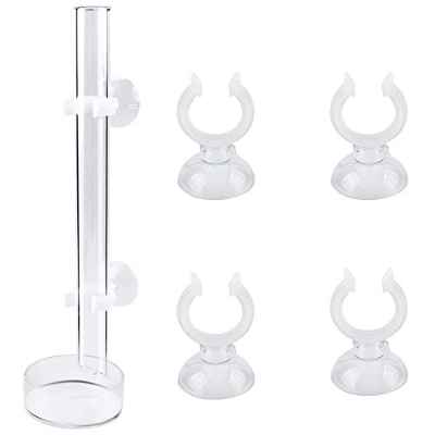 Huayue 1pcs 22cm Bandeja del Tubo del Alimentador con 1pcs Plato de Alimentación de Camarones con 6pcs Ventosa, Tubos de Alimentación para Acuario Tanque de Peces Cangrejo de Cristal (Transparente)