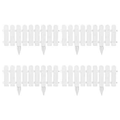 iplusmile Valla de Jardín de Plástico Blanco Valla de Piquete Blanco Flexible Cerca de Jardín Cerca de Jardín Borde para El Paisaje del Jardín 4 Juegos