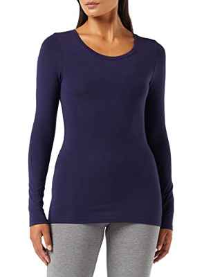 Iris & Lilly Parte de Arriba Térmica Manga Larga Heatgen Mujer, Azul Marino, 42